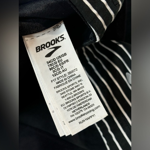 Brooks Sportswear Woman’s Black & White Running Bra Size 34C - Picture 4 of 7